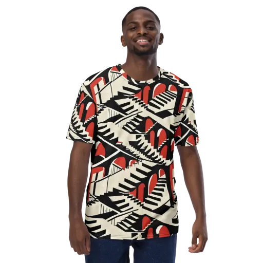 Brutalist Labyrinth on a Men's Crew Neck T-Shirt