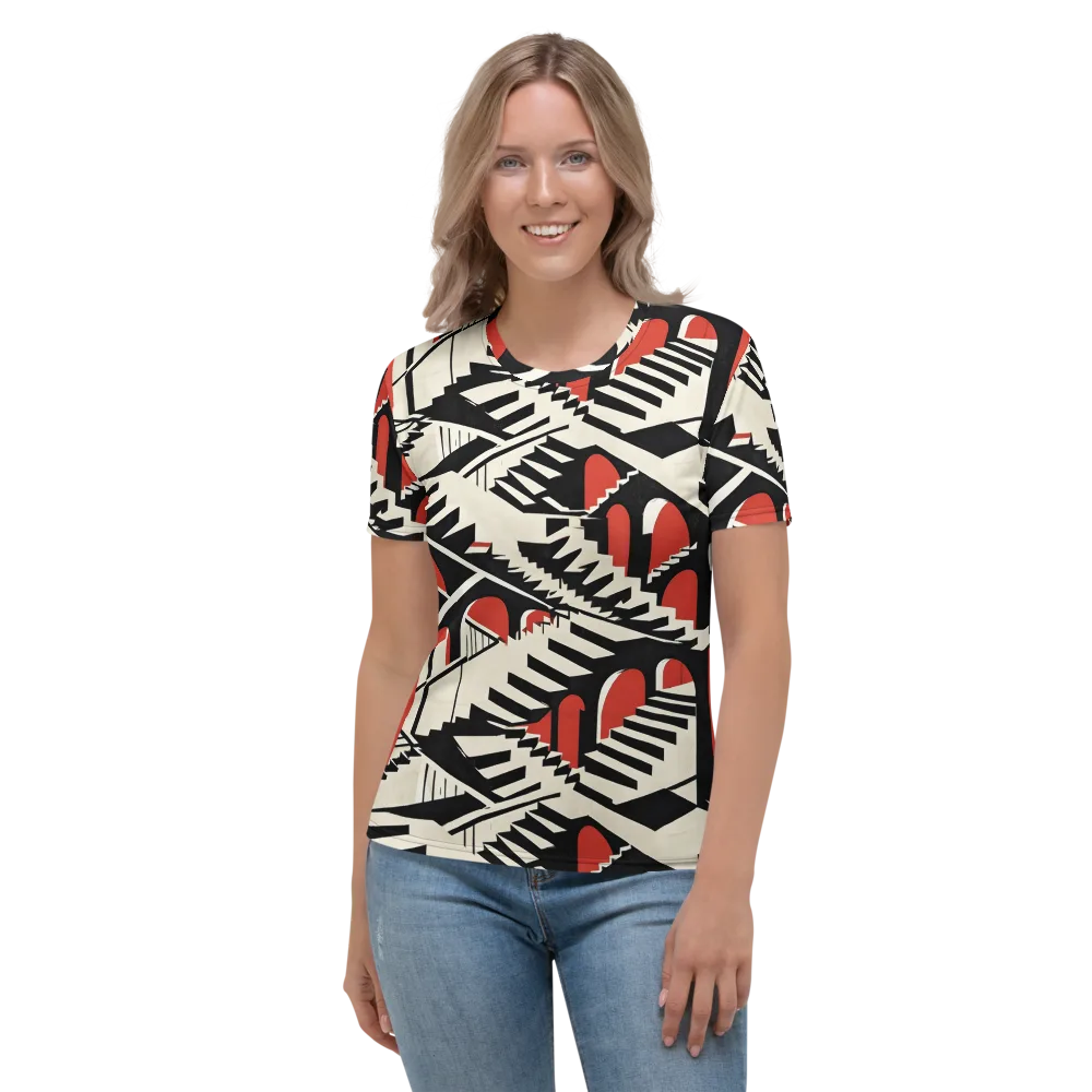Brutalist Labyrinth on Women's Crew Neck T-Shirt — Front