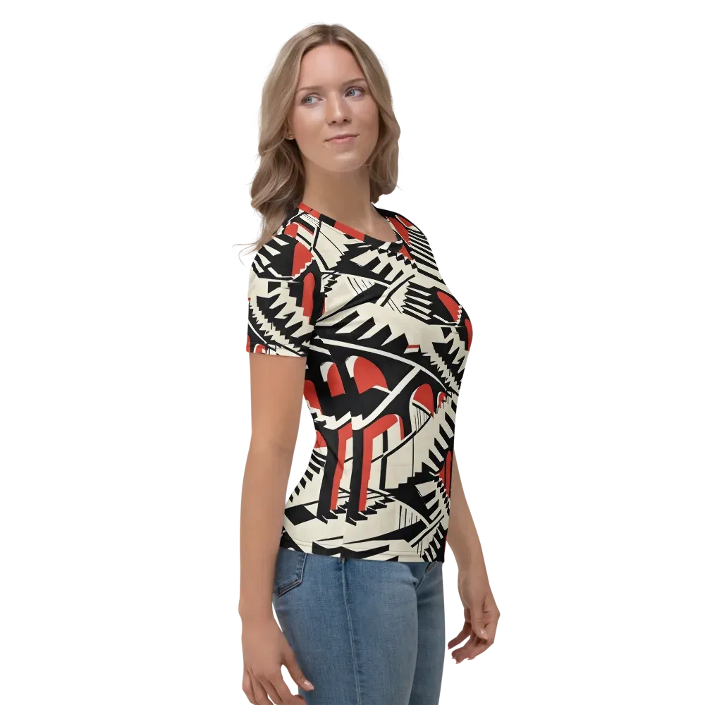 Brutalist Labyrinth on Women's Crew Neck T-Shirt — Right
