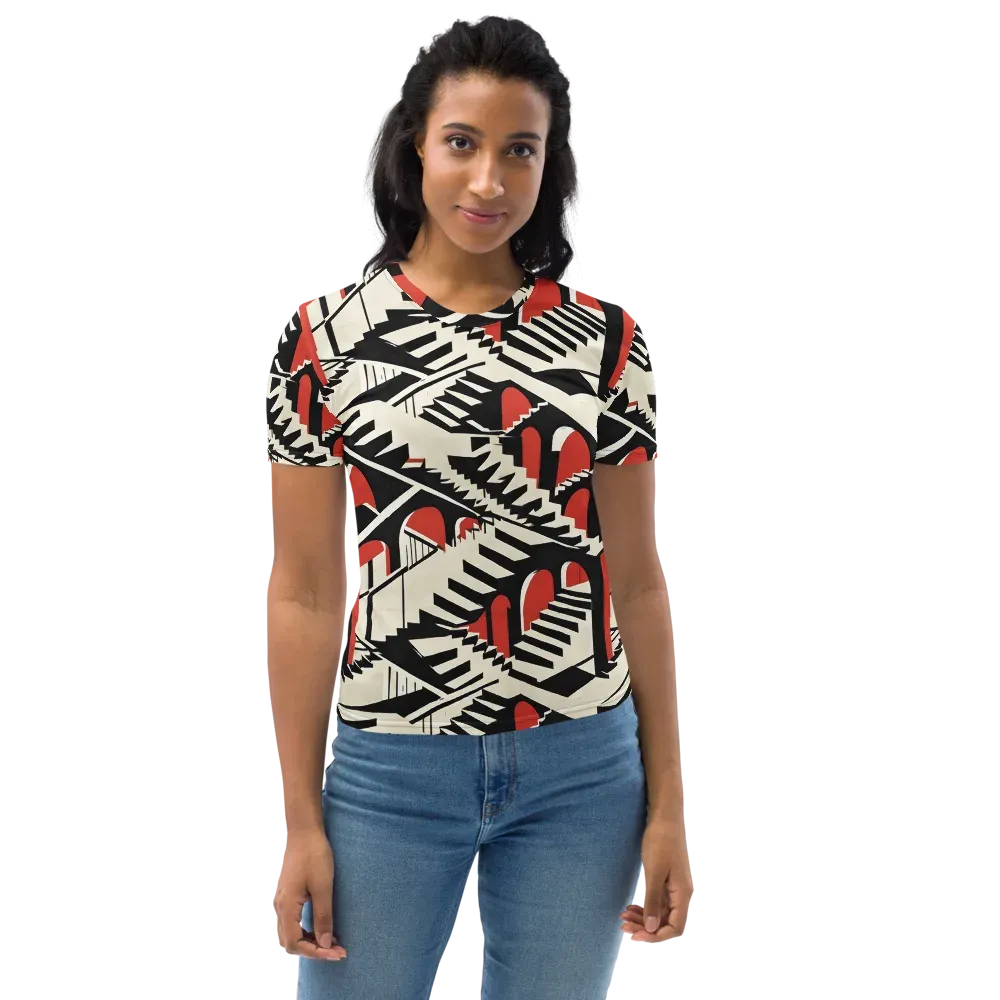 Brutalist Labyrinth on Women's Crew Neck T-Shirt — Front