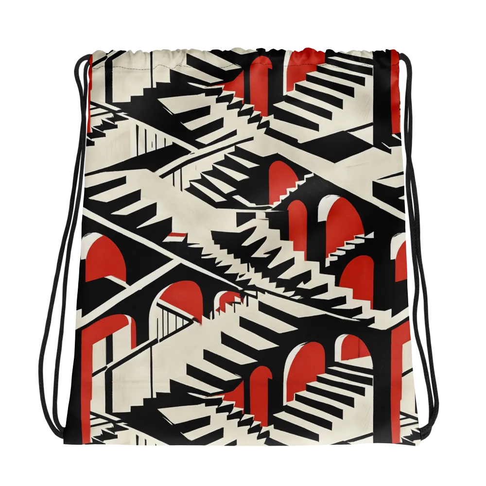 Brutalist Labyrinth on Drawstring Bag — Photo