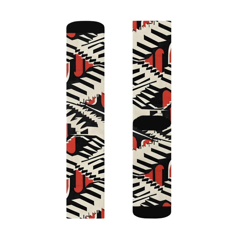 Brutalist Labyrinth on Socks — Right Sock