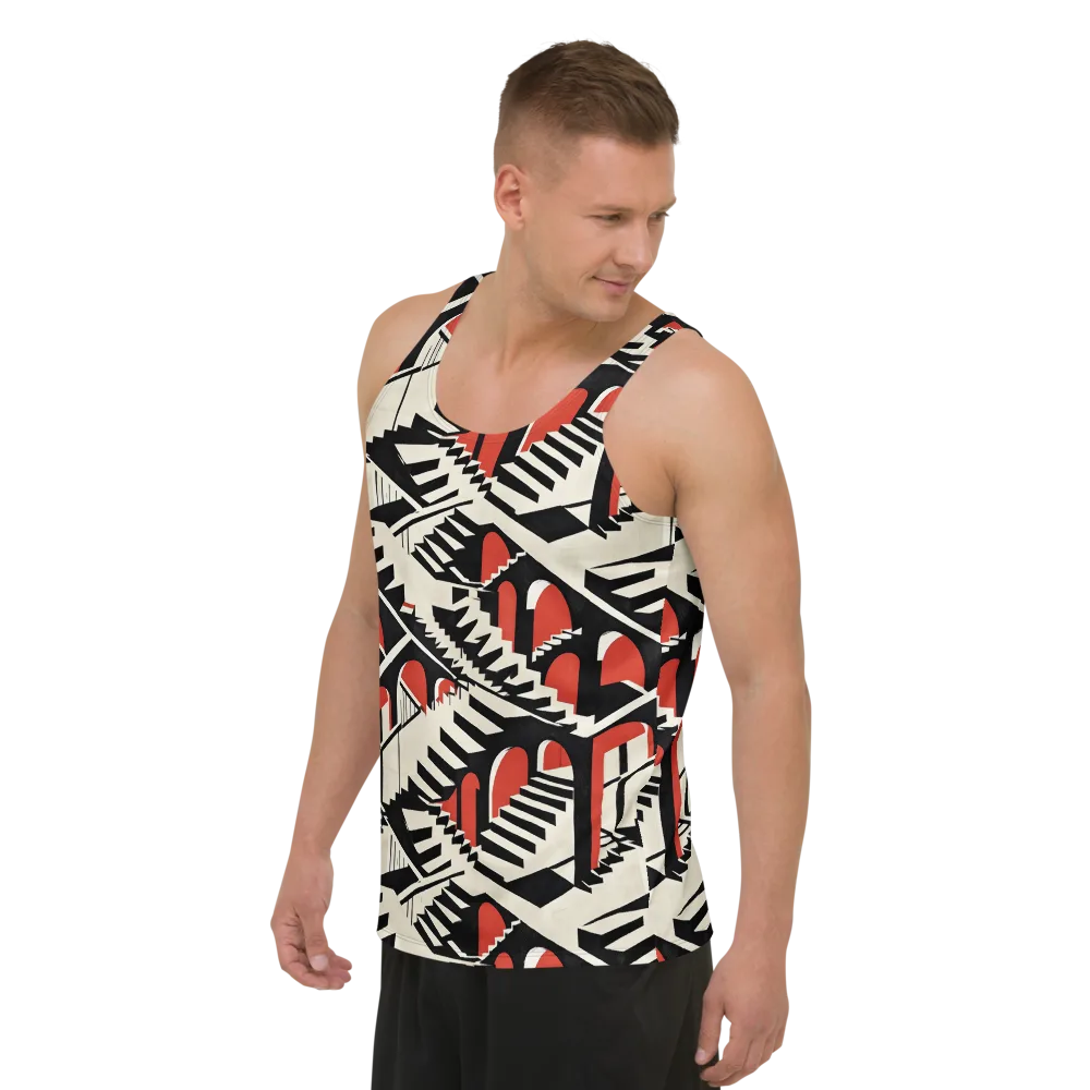 Brutalist Labyrinth on Men's Tank Top — Left Front