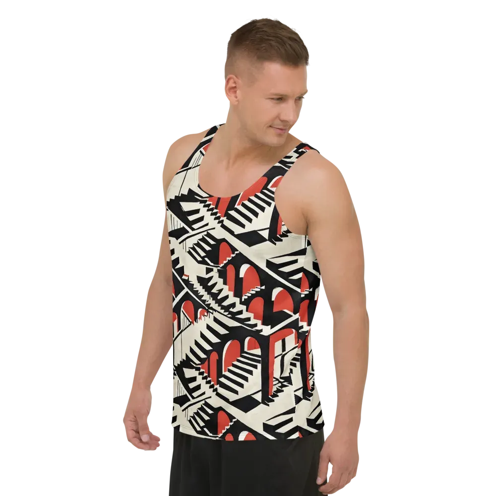 Brutalist Labyrinth on Men's Tank Top — Left Front