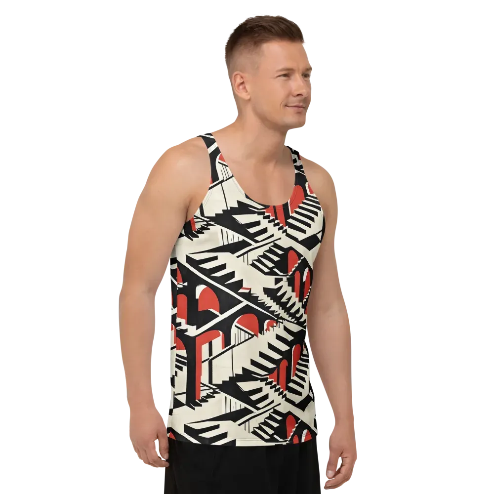 Brutalist Labyrinth on Men's Tank Top — Right Front