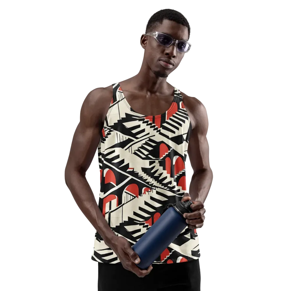 Brutalist Labyrinth on Men's Tank Top — Front
