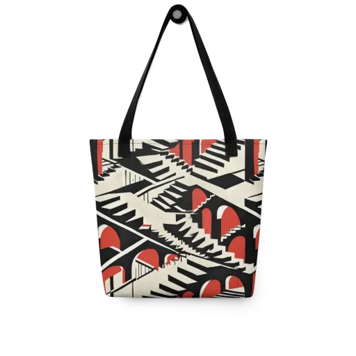 Brutalist Labyrinth on a Tote Bag