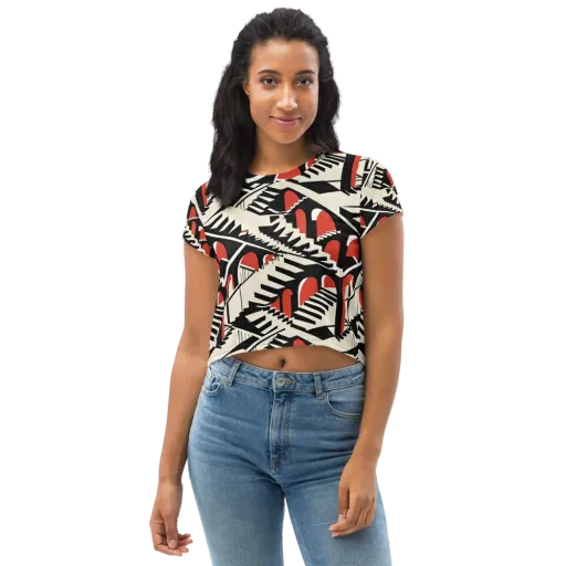 Brutalist Labyrinth on a Crop Tee