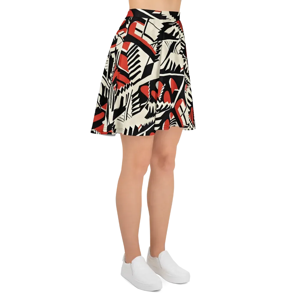 Brutalist Labyrinth on Skater Skirt — Right