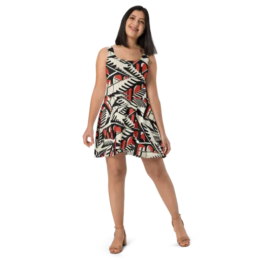 Brutalist Labyrinth on a Skater Dress