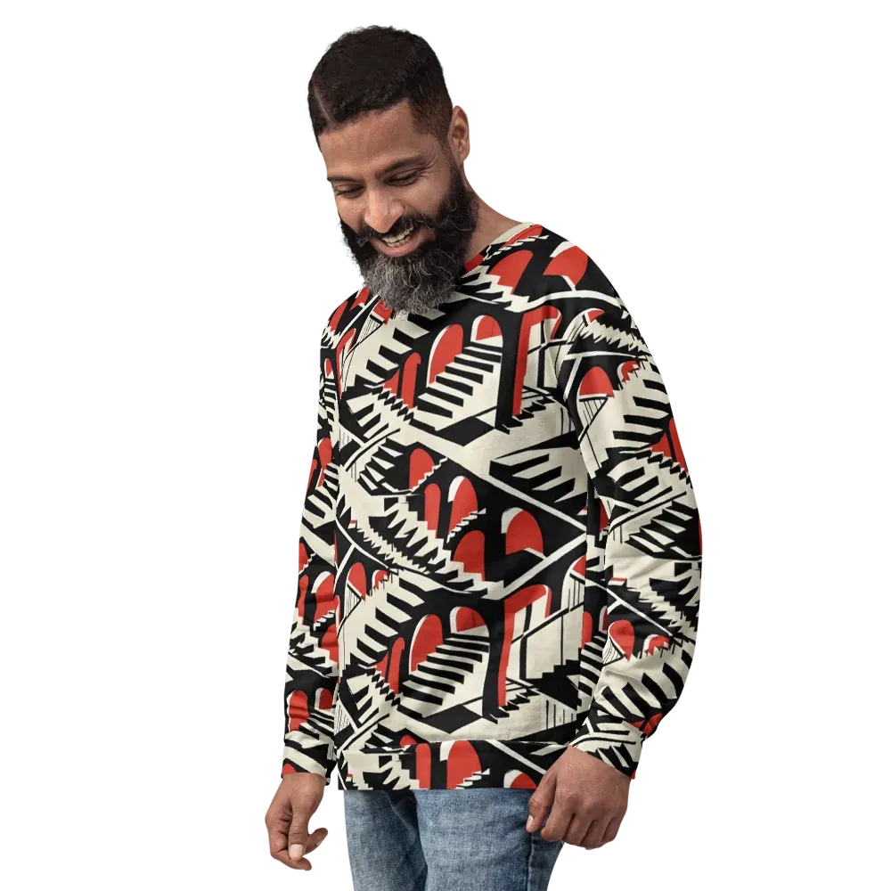 Brutalist Labyrinth on Sweatshirt — Left Front