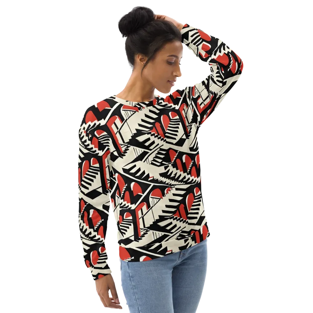 Brutalist Labyrinth on Sweatshirt — Right Front