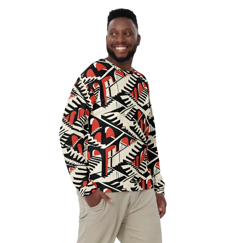 Brutalist Labyrinth on Sweatshirt — Front