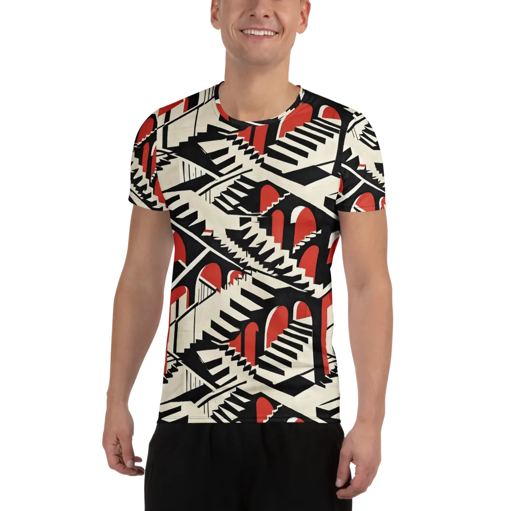 Brutalist Labyrinth on Men's Athletic T-Shirt — Front