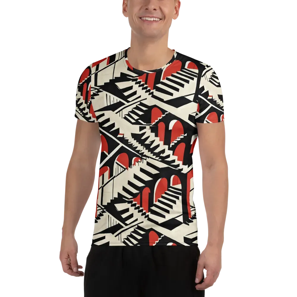 Brutalist Labyrinth on Men's Athletic T-Shirt — Front
