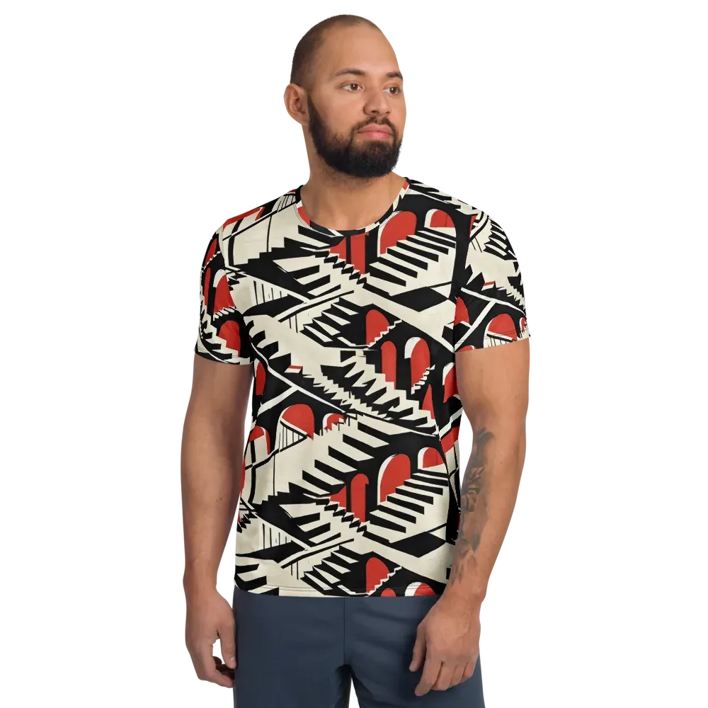 Brutalist Labyrinth on Men's Athletic T-Shirt — Front