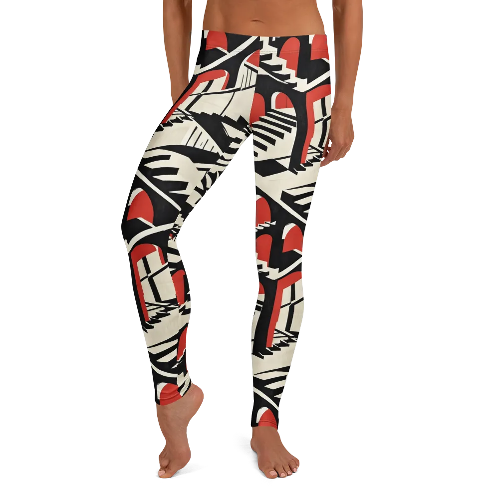 Brutalist Labyrinth on Leggings — Front