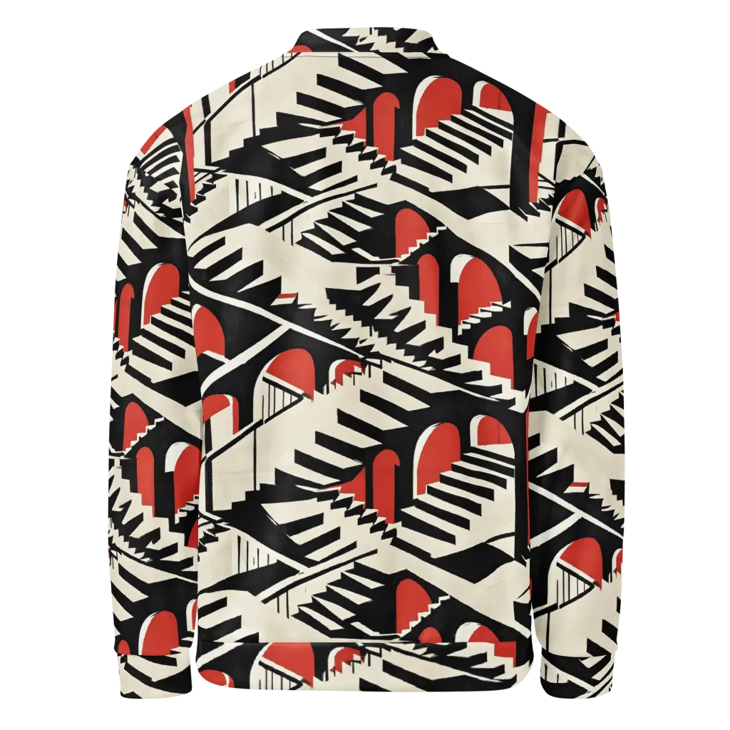Brutalist Labyrinth on Bomber Jacket — Back