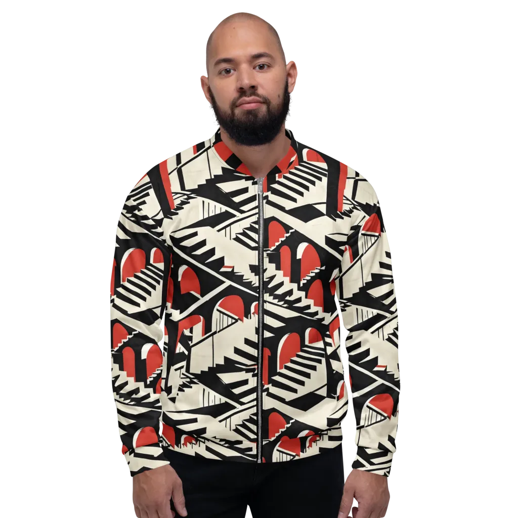 Brutalist Labyrinth on Bomber Jacket — Front
