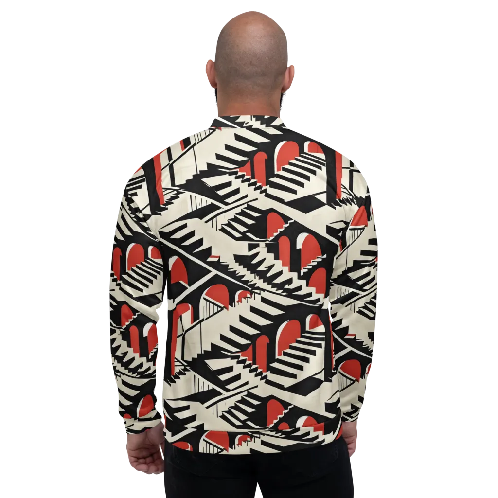 Brutalist Labyrinth on Bomber Jacket — Back