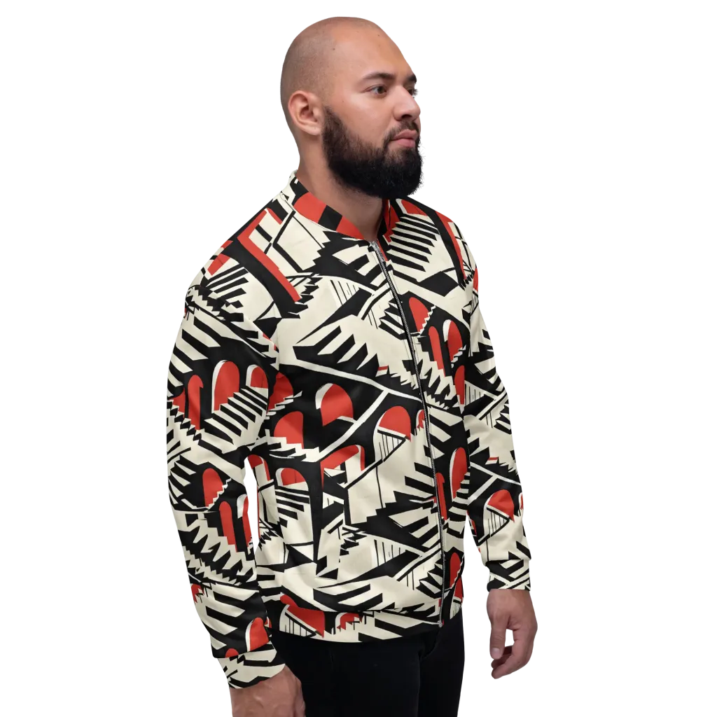 Brutalist Labyrinth on Bomber Jacket — Right