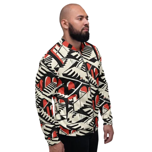 Brutalist Labyrinth on a Bomber Jacket