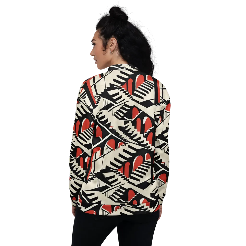 Brutalist Labyrinth on Bomber Jacket — Back