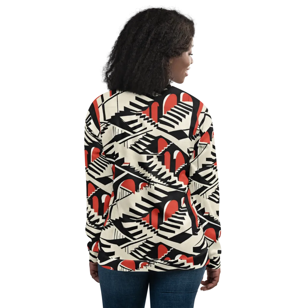 Brutalist Labyrinth on Bomber Jacket — Back