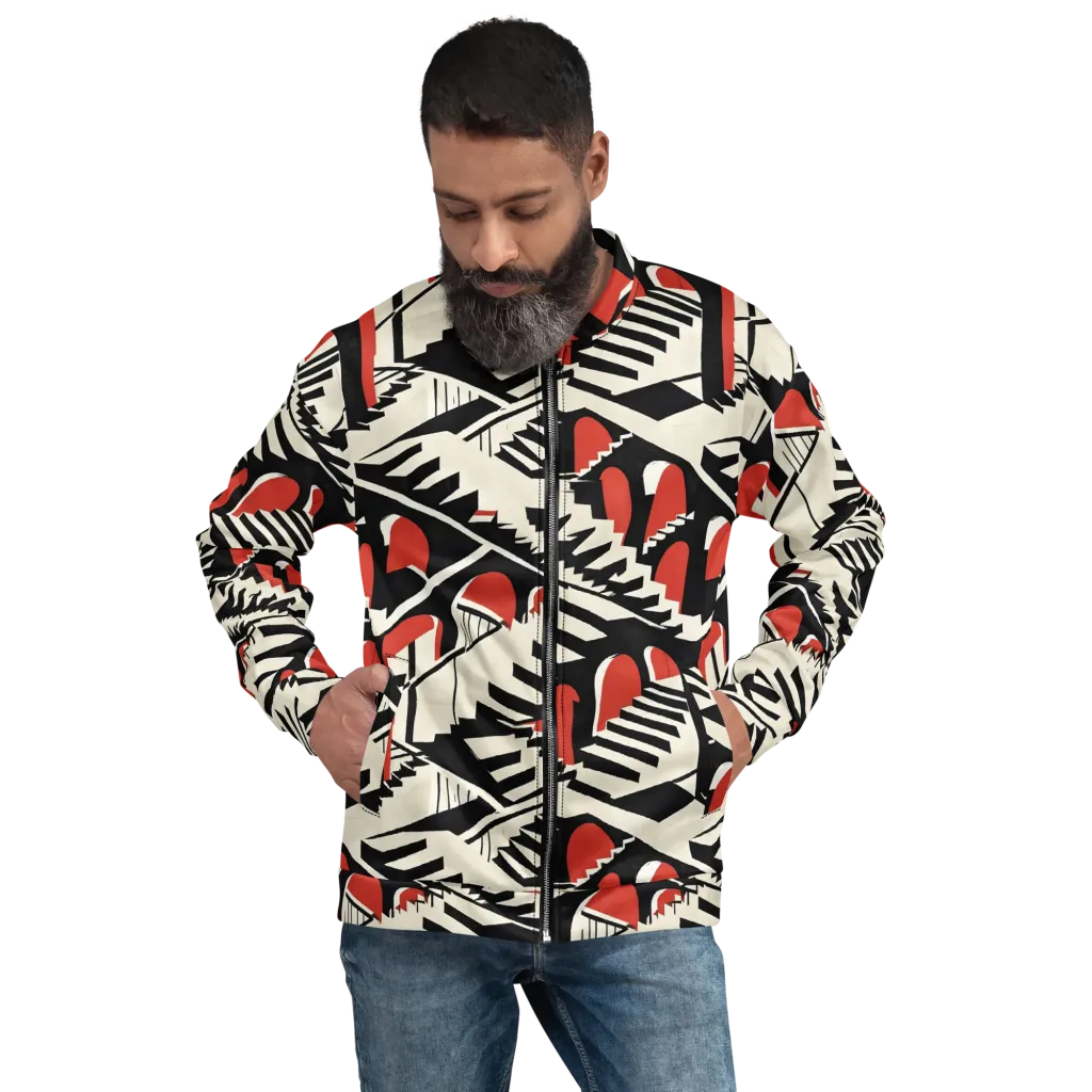 Brutalist Labyrinth on Bomber Jacket — Front