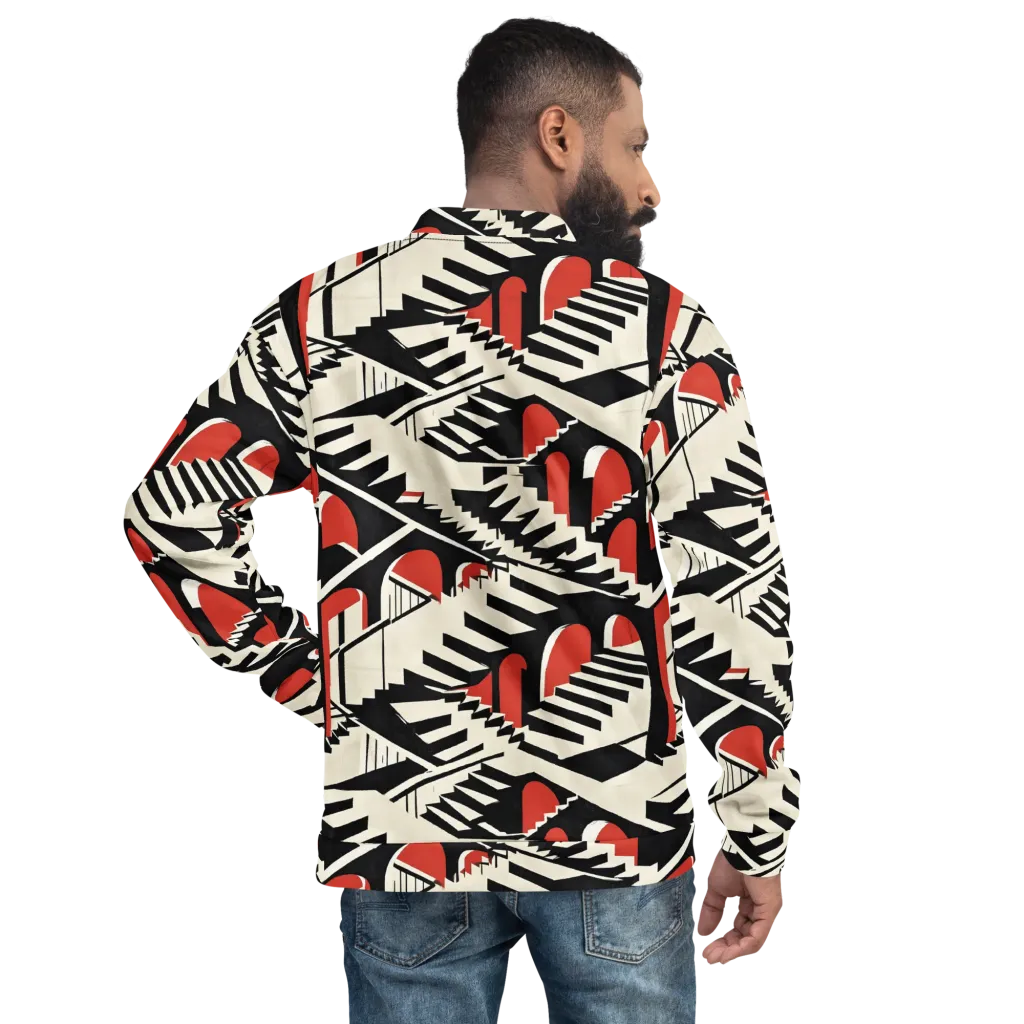 Brutalist Labyrinth on Bomber Jacket — Back