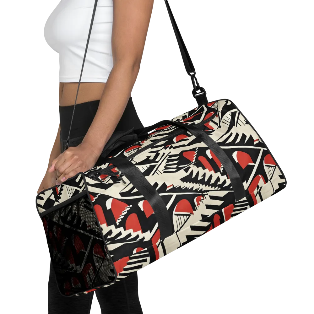 Brutalist Labyrinth on Duffle Bag — Front
