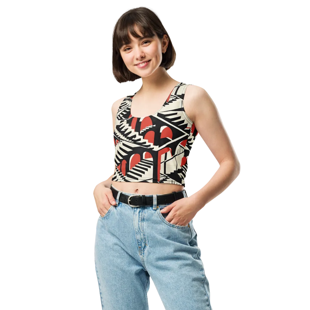 Brutalist Labyrinth on Crop Top — Front