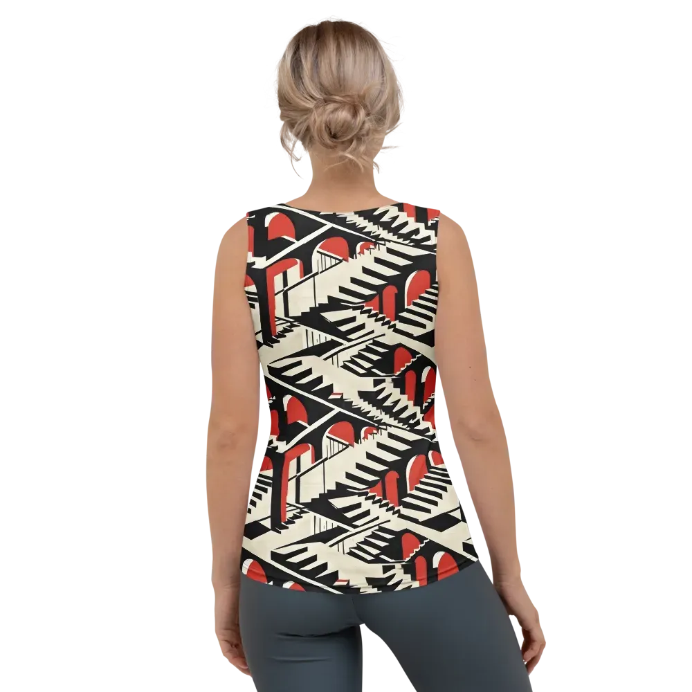 Brutalist Labyrinth on Women's Tank Top — Back