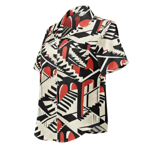 Brutalist Labyrinth on a Women's Short Sleeve Pajama Top
