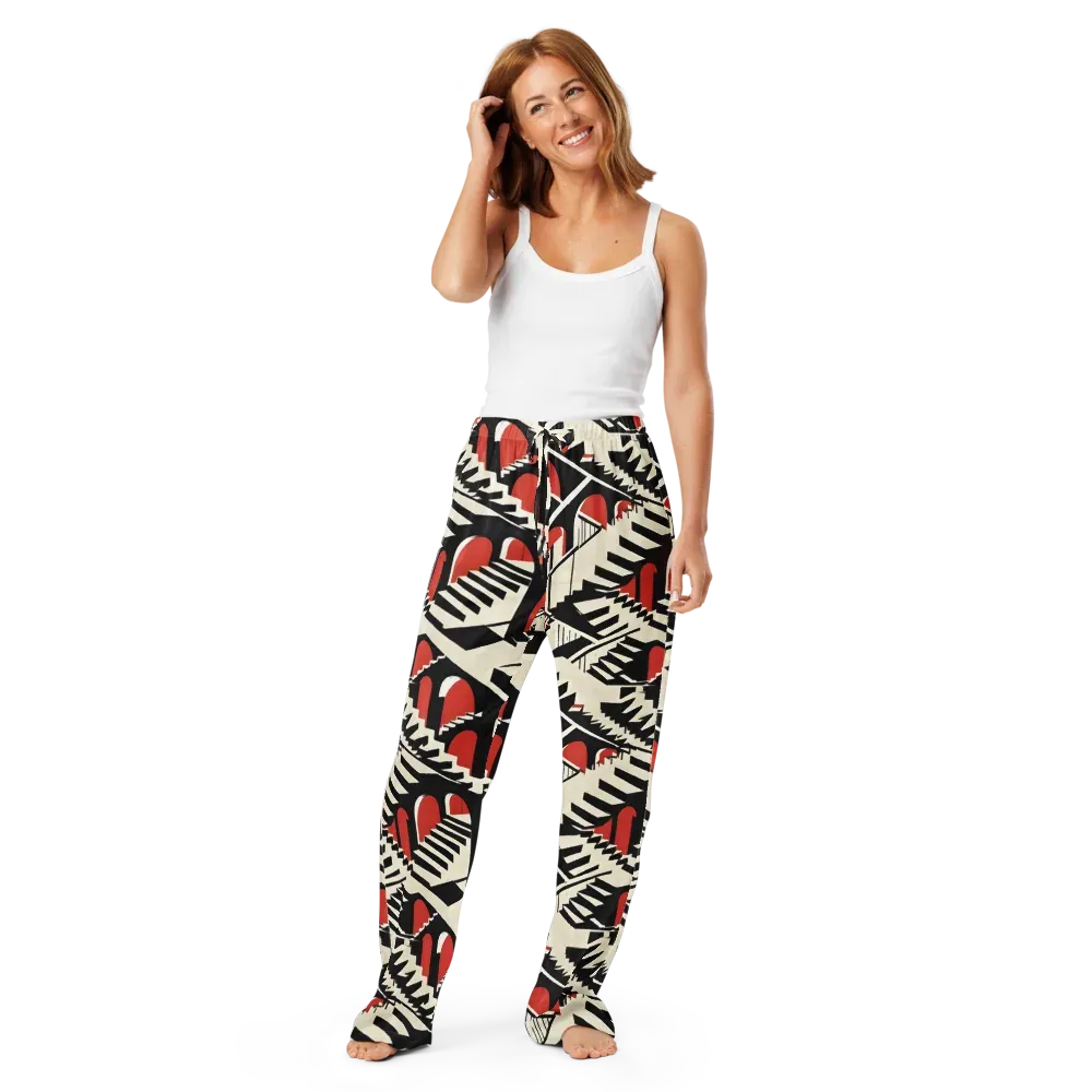 Brutalist Labyrinth on Women's Pajama Pants — Front