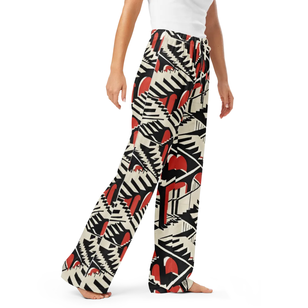Brutalist Labyrinth on Women's Pajama Pants — Right Front