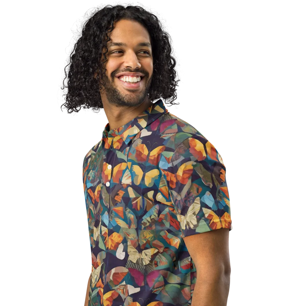 Prismatic Lepidary on Men's Slim Fit Polo Shirt — Left Front