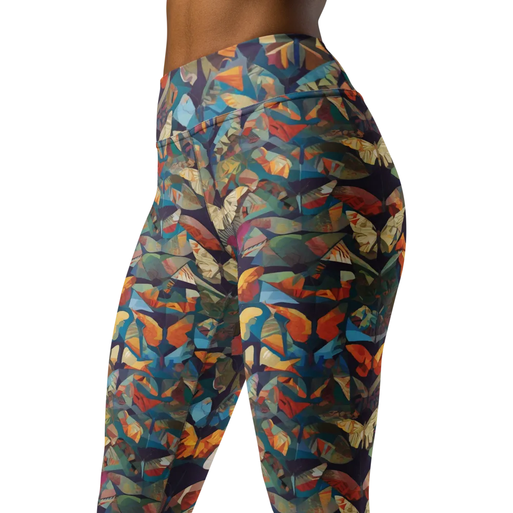 Prismatic Lepidary on Yoga Leggings — Left Front