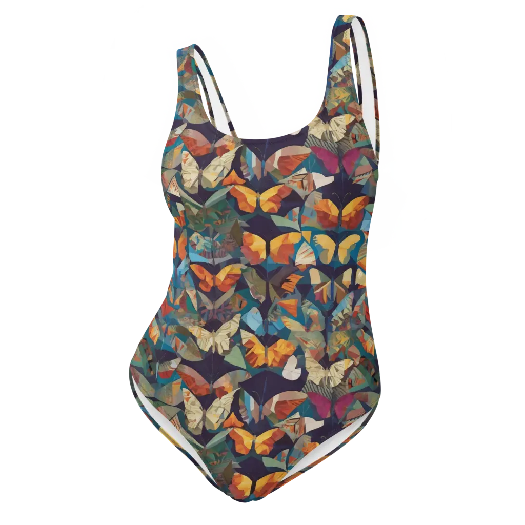 Prismatic Lepidary on One-Piece Swimsuit — Front