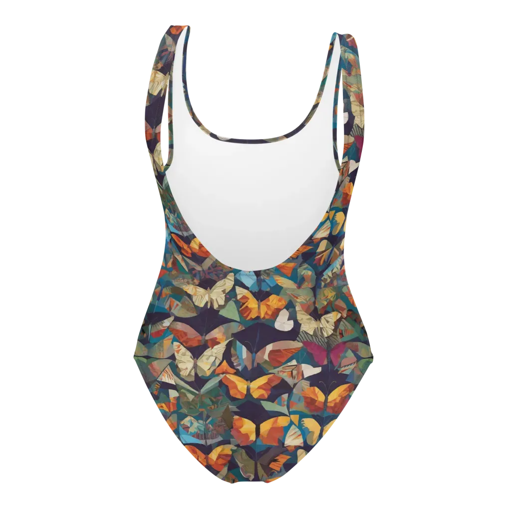 Prismatic Lepidary on One-Piece Swimsuit — Back