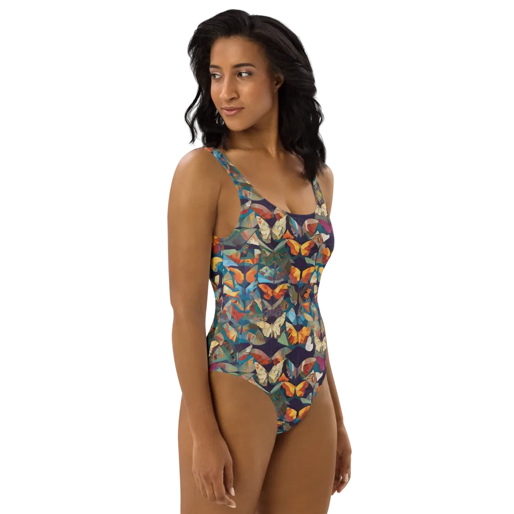 Prismatic Lepidary on One-Piece Swimsuit — Right