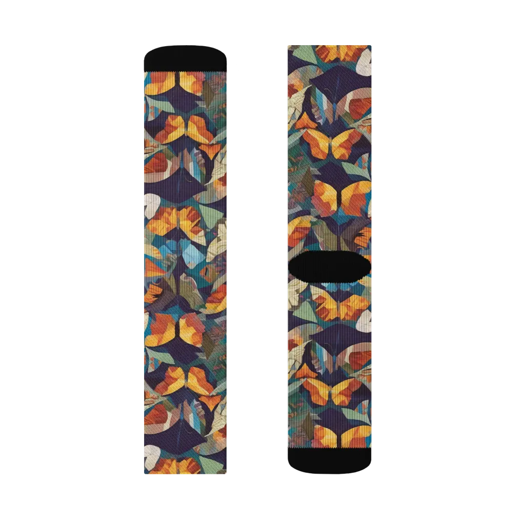 Prismatic Lepidary on Socks — Right Sock