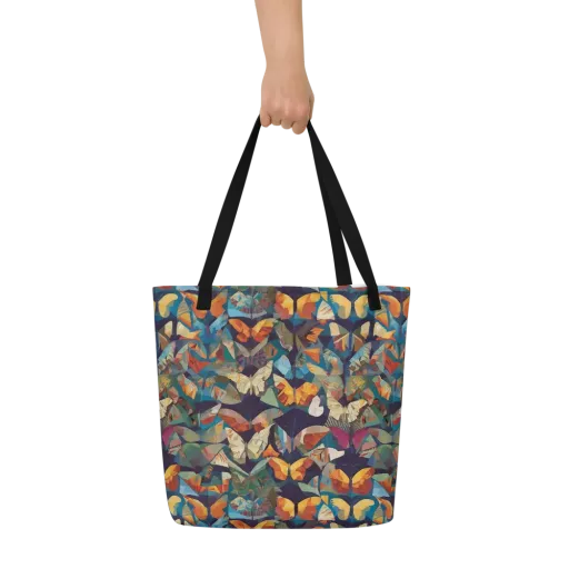 Prismatic Lepidary on a Large Tote Bag W/ Pocket
