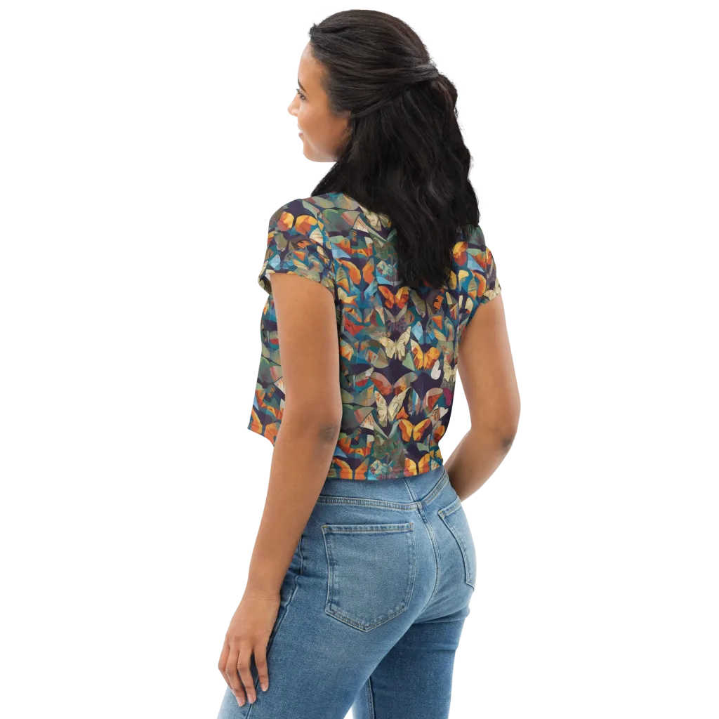 Prismatic Lepidary on Crop Tee — Left Back