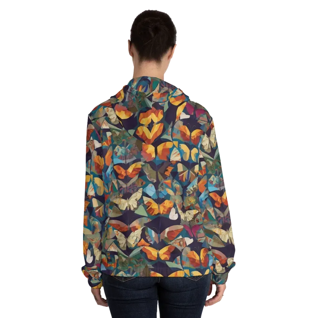 Prismatic Lepidary on Women's Full-Zip Hoodie — Back On Person