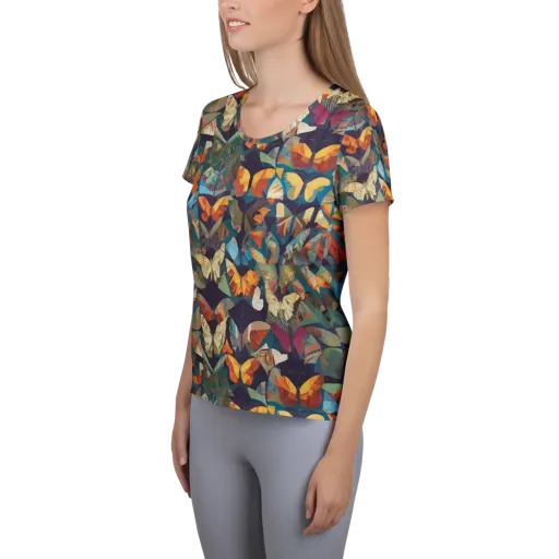Prismatic Lepidary on a Women's Athletic T-Shirt