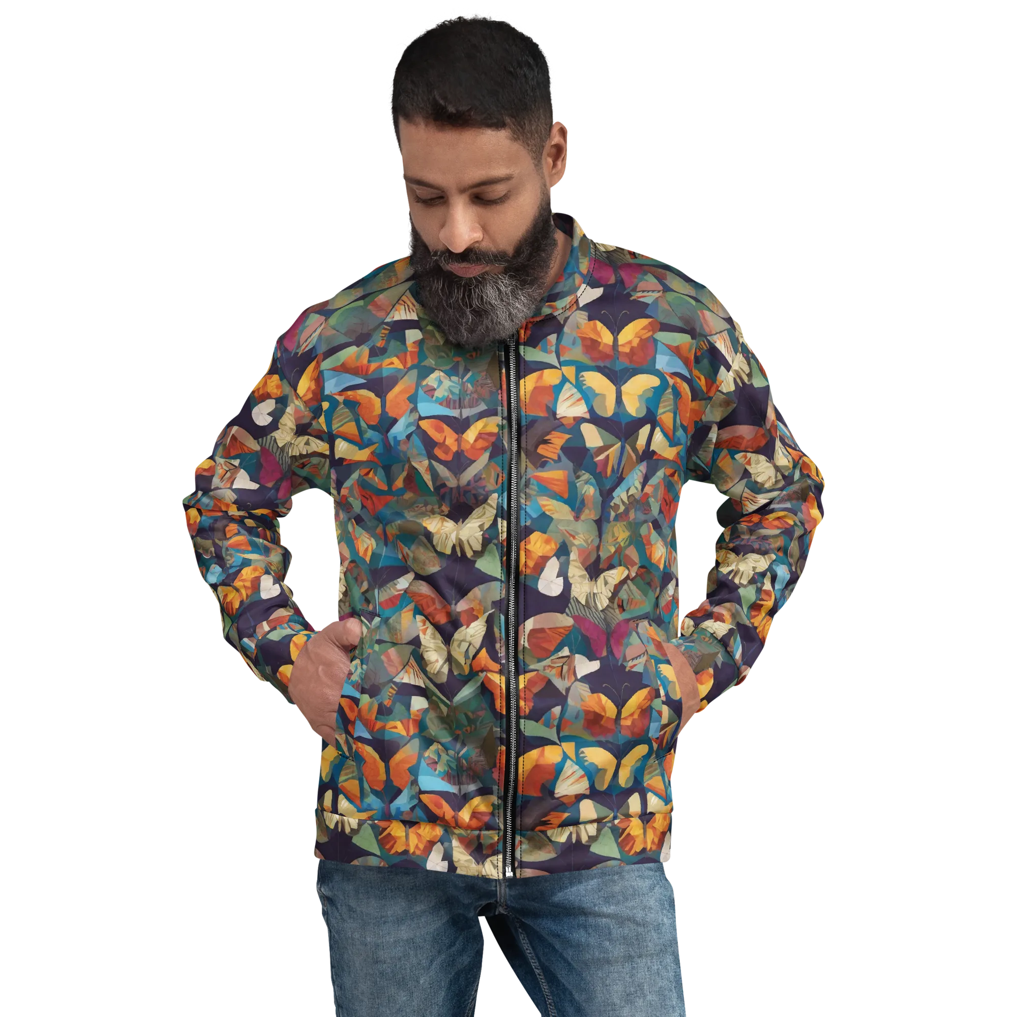 Prismatic Lepidary on Bomber Jacket — Front