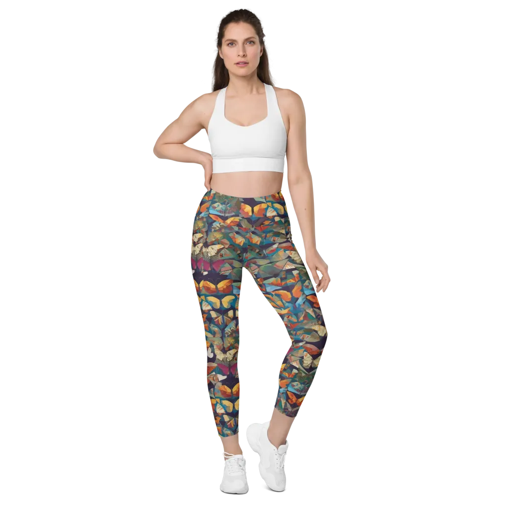 Prismatic Lepidary on Leggings with Pockets — Front