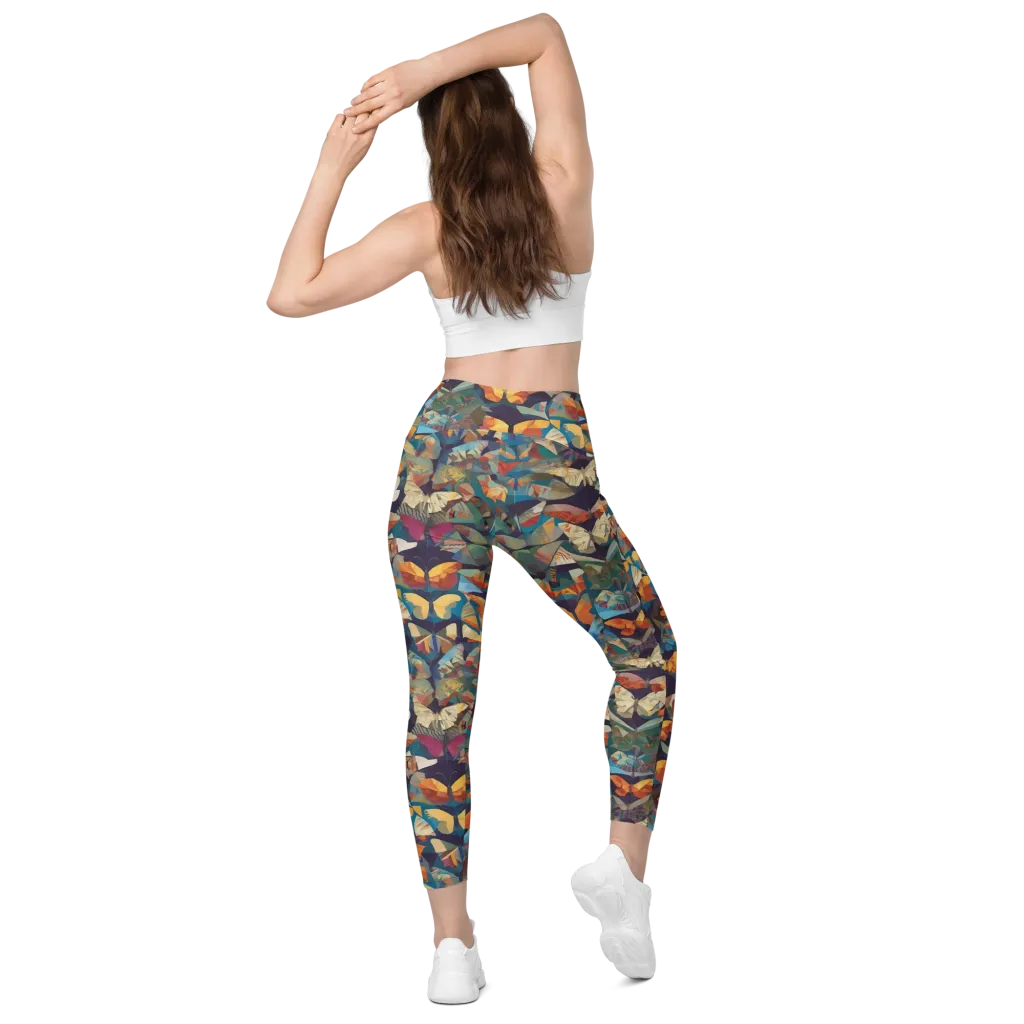 Prismatic Lepidary on Leggings with Pockets — Back