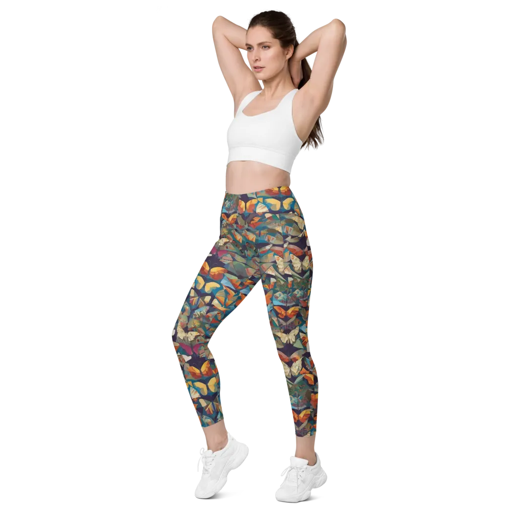 Prismatic Lepidary on Leggings with Pockets — Left Front